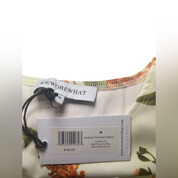 WeWoreWhat Muscle Tank Neutral Floral Midi Dress Size M NWT - Picture 6 of 7